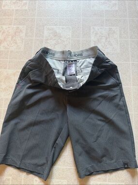 adidas Black and Gray Zigzag Athletic Shorts